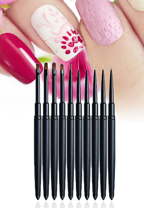 Nail Brush Phototherapy Pen Nylon Hair Metal Handle