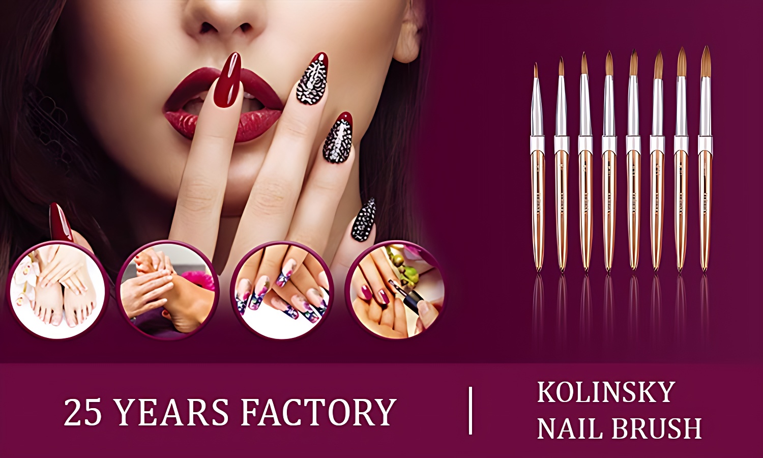 Nail Crystal Pen Brush Kolinsky Hair Metal Handle