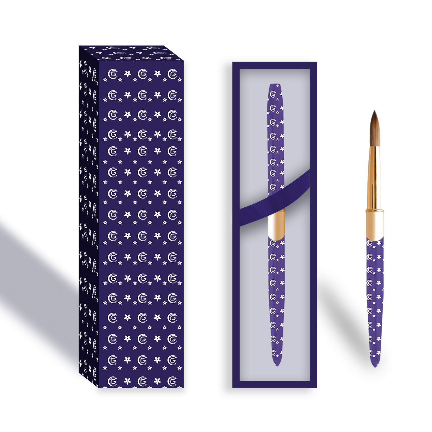 Best USA Size 12/14/16/18/20 Nail Brush Kolinsky Round /Oval Acrylic Nail Brush with Purple Handle for Custom Logo