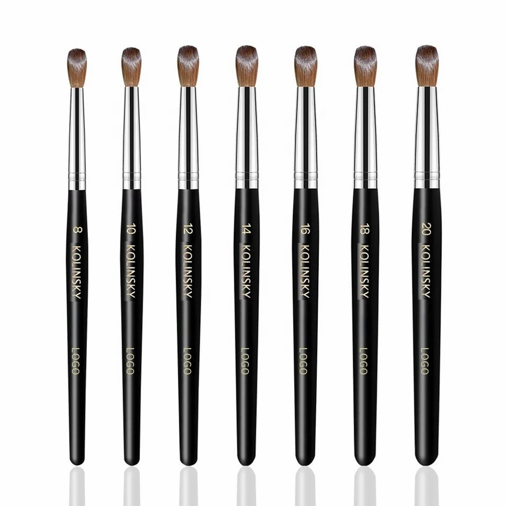 Custom Logo Nail Brush 100% Pure Kolinsky Crimped Nail Kolinsky Acrylic Wood Handle Nail Brush for Beauty Salon From China