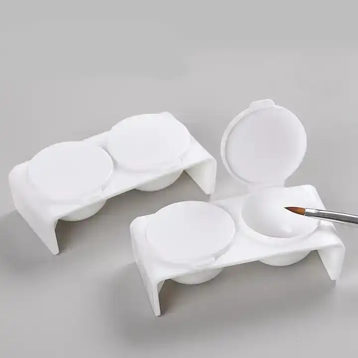 New Product Double Hole Nail Brush Cleaning Cup Nail Powder Pigment Mixing Cup Nail Pen Washing Cup