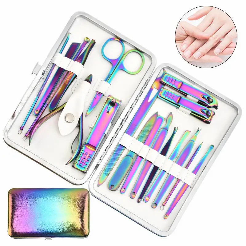 New Product 18Pcs Scissors Nail Clippers Set Dead Skin Pliers Knife Nail Groove Inflammation Nail Manicure Tool