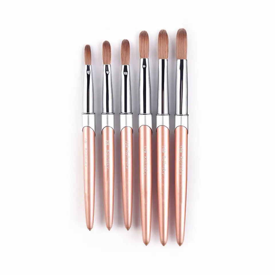 2024 Wholesale Price 100% pure Kolinsky Hair Germany metal nail brushes for cleaning