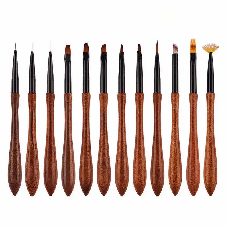 Pearl White 16pcs/set UV Gel Nail Brush Set Phototherapy Brush Nail Painting Art Brush Set