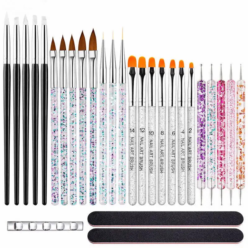 New 28pcs Nail Art Brush Set Color Drawing Line Painting Nail Art Tool Set Nail Brush Set