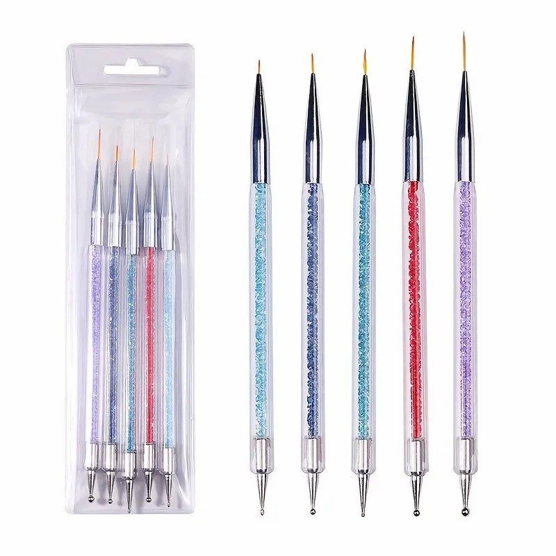 Double head dotting drill pen liner nail tools 5 sets factory mass wholesale suitable for novice manicurist nail shop practice