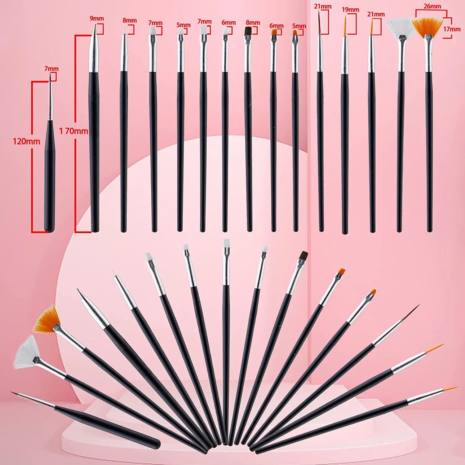 high quality best selling source factory acrylic nail brush set private label nail brush for professional nail beauty