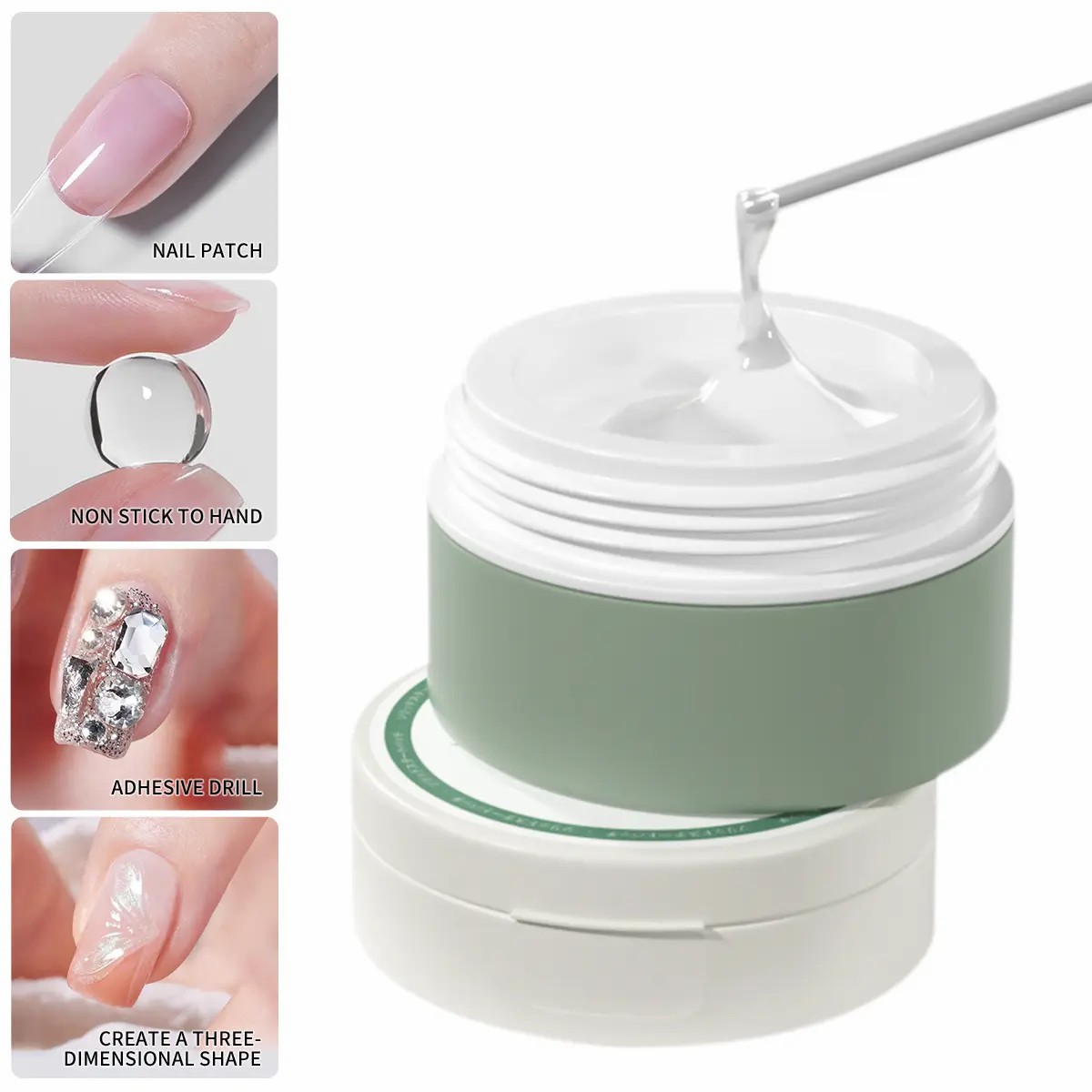 Hot Selling New Desgin 12g Solid Nail Tips Glue Soft Gel for Press On Nails Tips Extension Gel Solid Nail Tip Glue Gel