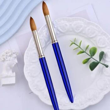 Top Quality Nails Brush Kolinsky USA Size #8-#24 Crimped Acrylic Nail brush 100% Pure Kolinsky With Box For Manicure Powder