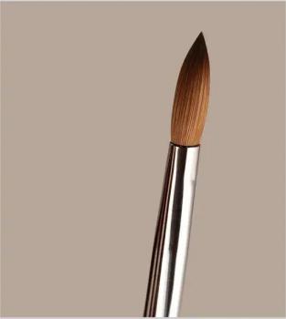OEM Packaging Rose Gold Ferrule Pink Wooden Crimped 100% Kolinsky Acrylic Nail Brush Nails size 8 10 12 14 16 18 20