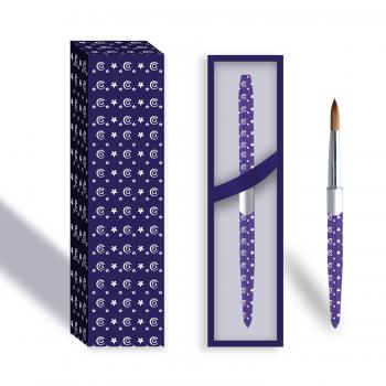 Luxury Acrylic Brush USA Size Classics Star Purple Metal High Quality Custom 100% Kolinsky Acrylic Nail Brush