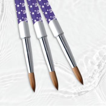 Luxury Acrylic Brush USA Size Classics Star Purple Metal High Quality Custom 100% Kolinsky Acrylic Nail Brush
