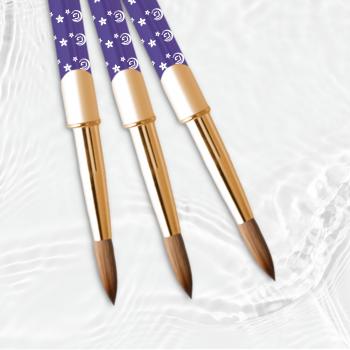 Best USA Size 12/14/16/18/20 Nail Brush Kolinsky Round /Oval Acrylic Nail Brush with Purple Handle for Custom Logo