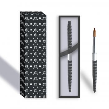Top Quality Nail Products Black Silver Pincel 100 Kolinsky 3D Brush #4 6 8 10 Custom Logo Kolinsky Acrylic Nail Double Brush