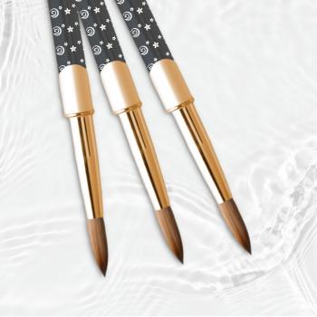 High Quality Luxury Star Professional Acrylic Powder Brush Metal Handle 100% Kolinsky Acrylic Nail Brush