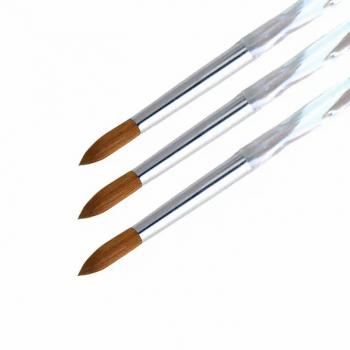100% Pure Germany Kolinsky Acrylic Brushes Rainbow Crystal Handle Professional Kolinsky Pure Acrylic Brush 10 12 14 16 18