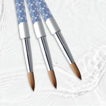 High Quality Latest Fashion Nail Brushes Wholesale Metal Handle Crimped Round Number 8 10 12 14 16 18 Acrylic Brush Kolinsky