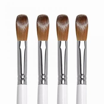 Luxury Hot Pink Professional Acrylic Powder Brush Metal Handle 100% Kolinsky Acrylic Nail Brush