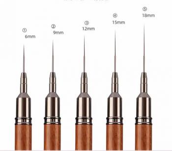 Wholesale 5PCS Nail Art Liner Brushes Wooden Handle Long Striping Nail Fine Pens Nail Design Brush
