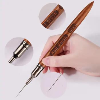 Wholesale 5PCS Nail Art Liner Brushes Wooden Handle Long Striping Nail Fine Pens Nail Design Brush