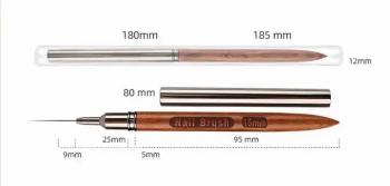 Wholesale 5PCS Nail Art Liner Brushes Wooden Handle Long Striping Nail Fine Pens Nail Design Brush