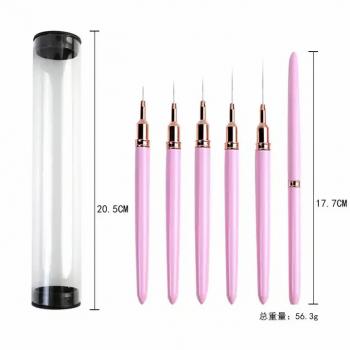 Nail Art Brushes 7mm-20mm liner brush Custom logo wholesale liner nail brush set 5pcs