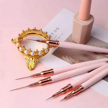 Nail Art Brushes 7mm-20mm liner brush Custom logo wholesale liner nail brush set 5pcs