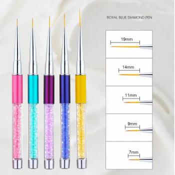 Factory Wholesale Customizable Logo Nail Brush Oval Flat Ombre Fan Liner 3d Acrylic Brush For Beginners Nail Tool Set
