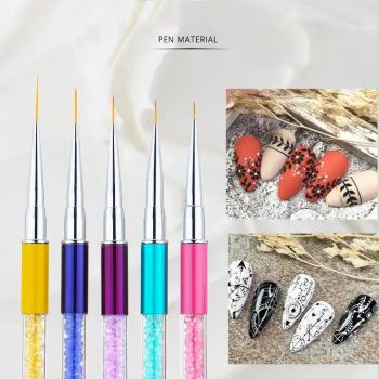 Factory Wholesale Customizable Logo Nail Brush Oval Flat Ombre Fan Liner 3d Acrylic Brush For Beginners Nail Tool Set