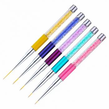 Factory Wholesale Customizable Logo Nail Brush Oval Flat Ombre Fan Liner 3d Acrylic Brush For Beginners Nail Tool Set