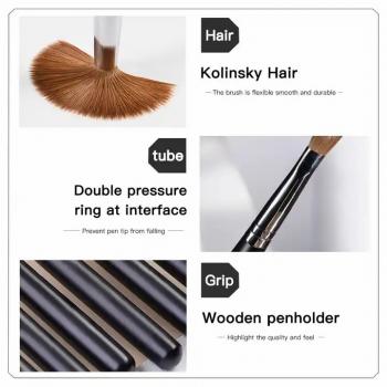 Wooden Nail Art Brush Liner Holder Set kolinsky Private Label Nail Brush Wholesale Custom High Quality Kolinsky Germany Acrylic