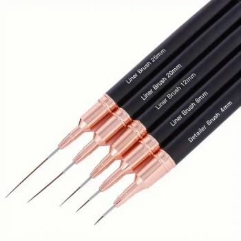 Customizable logo packaging color style nail wood set brush 10 pieces ombre liner gel wholesale nail brush