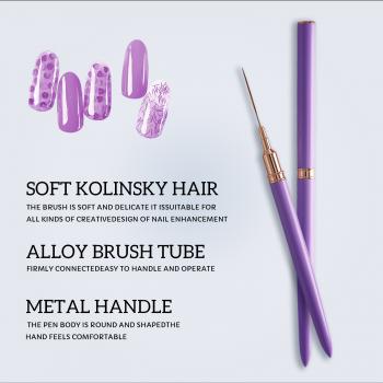 Hot Nail Long Striping Liner Brush Metal Handle 5pcs Needle Tube Nail Art Brush Design Liner Set 3d 5/9/15/20/25mm