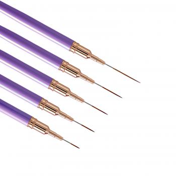 Hot Nail Long Striping Liner Brush Metal Handle 5pcs Needle Tube Nail Art Brush Design Liner Set 3d 5/9/15/20/25mm