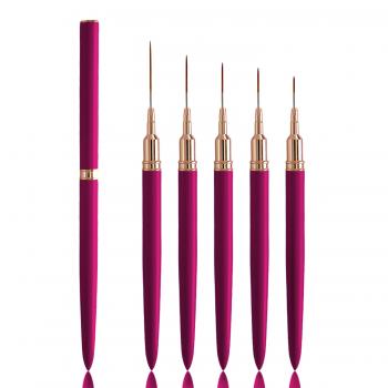 New Arrviel Light Rose Red Nylon Liner Brush Needle Tube Fine Nail Brushes Liner Brush Nail Art Extra Thin