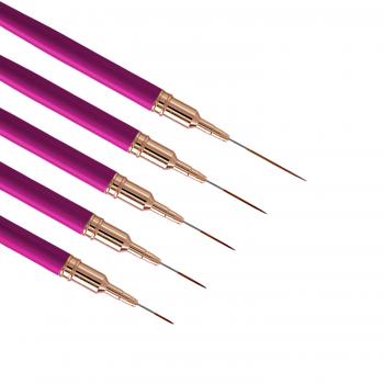 New Arrviel Light Rose Red Nylon Liner Brush Needle Tube Fine Nail Brushes Liner Brush Nail Art Extra Thin