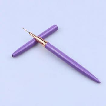 Hot Nail Long Striping Purple Liner Brush Metal Handle 5pcs Tube Nail Art Brush Design Liner Set 3d 5/9/15/20/25mm