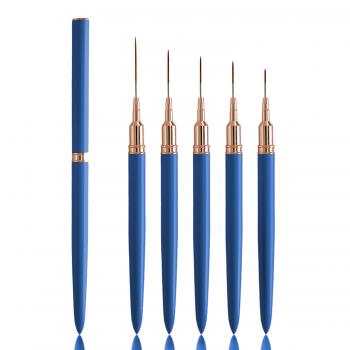 Custom Logo Kolinsky/Synthetic Fine Detail Paint Nail Art Brushes Set Liner Brush Nail Art Extra Thin 7/9/11/15/25mm
