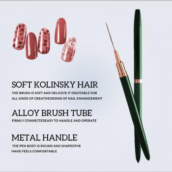 New Product 5pcs Fine Nylon Tip Brush Long Bristles Nail Brush Wholesale Manicure Drawing Tools Custom Nail Art Brushes