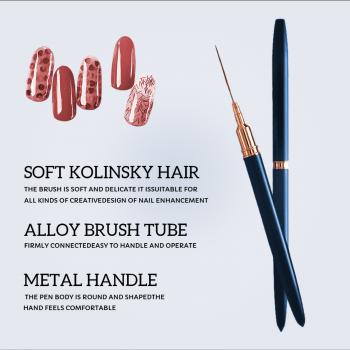 USA Nail Striping Liner Brush Metal Handle 5pcs Needle Tube Nail Art Brush Design Liner Set 3d 5/9/15/20/25mm