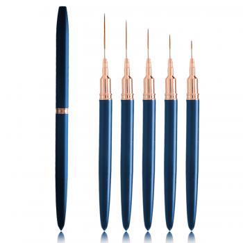 USA Nail Striping Liner Brush Metal Handle 5pcs Needle Tube Nail Art Brush Design Liner Set 3d 5/9/15/20/25mm