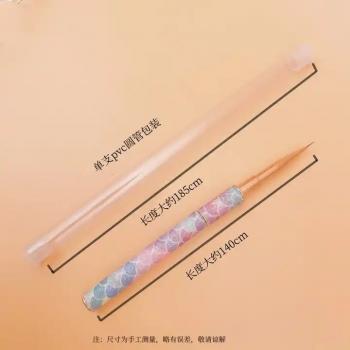 New 5-9-11-15-20mm Stripe Liner Brush Purple Gradient Metal Nylon Hair Paint Pen Detail Art Nail Liner Brush for Nail