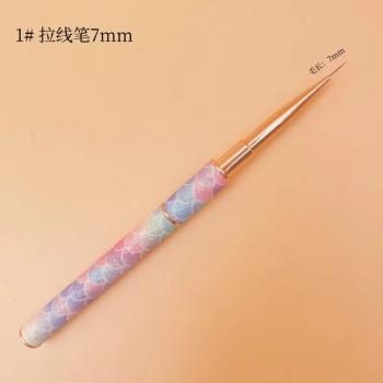 New 5-9-11-15-20mm Stripe Liner Brush Purple Gradient Metal Nylon Hair Paint Pen Detail Art Nail Liner Brush for Nail