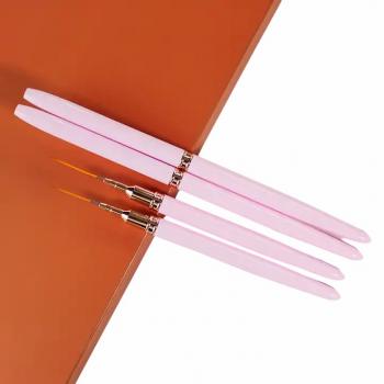 New Product Customized french stripe nail art liner brush detail custom logo metal art liner brush nail liner brush 5pcs
