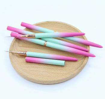 New Product Nail Long Striping Gradient Liner Brush Metal Handle 5pcs Tube Nail Art Brush Design Nail Liner Brush Set