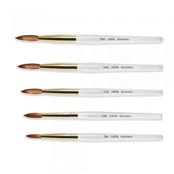 high quality best selling transparent source factory acrylic 100% pure nails brush kollinsky nail brush display