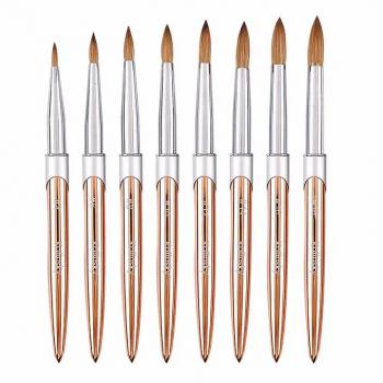 2024 Custom Logo 100% Pure Kolinsky Acrylic Nail Brush Custom Packaging Crimped Kolinsky Acrylic Nail Brush