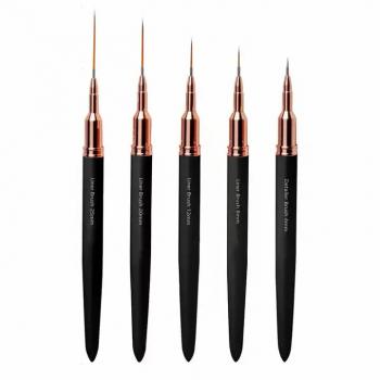 Factory Outlet Nylon Hair Acrylic Nail Brush Black Metal Handle Nail Art Liner Brushes