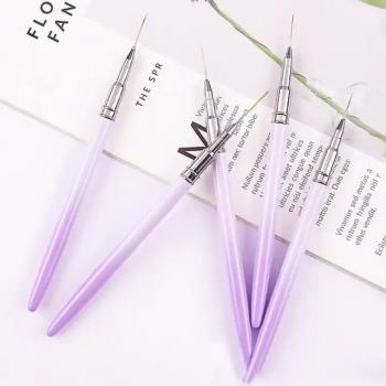 2024 new metal brush holder white nail art brush can be customized logo nail liner brush 7mm to 15mm for nail painting