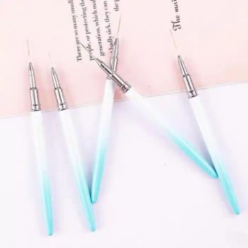 2024 new metal brush holder white nail art brush can be customized logo nail liner brush 7mm to 15mm for nail painting